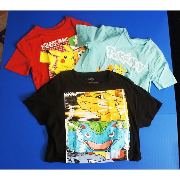 Vintage Other - Lot of 3 Vintage Pokémon T-Shirt Pikachu+ - Size XL and M